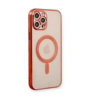 iPhone 12 Pro Kılıf Magneticsafe Lazer Silikon - Kırmızı