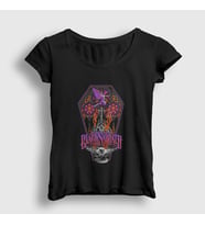 Presmono Kadın Siyah Coffin Black Sabbath T-Shirt 17440tt