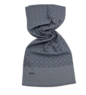 Aker Elegance Şal Gri Monogram Desenli 1090100 - 972