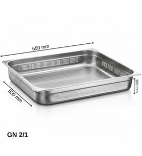 ÜRET Delikli Gastronom Küvet GN 2/1 100 mm 28,5 lt