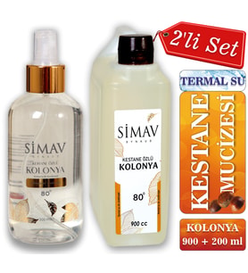 Simav Synaus Kestane Özlü ve Termal Sulu Kolonya 2'li Set 900ml + 200ml