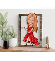 BK Gift Kişiye Özel Kadın Manken Karikatürlü 3D Ahşap Tablo, Sevgiliye Hediye, Arkadaşa Hediye, Yıl Dönümü Hediyesi, Doğum Günü Hediyesi-1