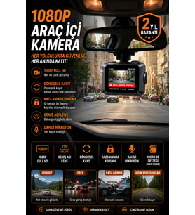 Mini Araç İçi Kamera Sürekli Kayıt ve Geniş Açı