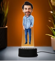Doğum Günü Hediyesi,Sevgiliye Hediye, Kişiye Özel Fotoğraflı En Tatlı Abi Karikatür 3D Led Lamba (Beyaz)