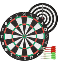Çift Taraflı Dart Tahtası ve 6 Adet Metal Uçlu Ok 35cm Bullseye (Karışık)
