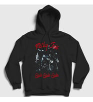 Presmono Unisex Siyah Girls Mötley Crüe Kapüşonlu Sweatshirt 167137tt