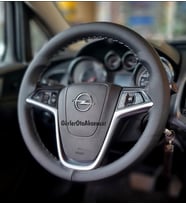Opel Astra J Uyumlu Dikmeli Direksiyon Kılıfı Soft Gri İpli( 38×10.5CM )