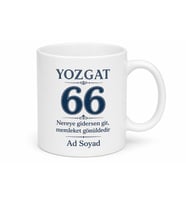 Yozgat Plakalı Gurbetçi Hediyesi Kupa Bardak 66 Plaka Özel Tasarım