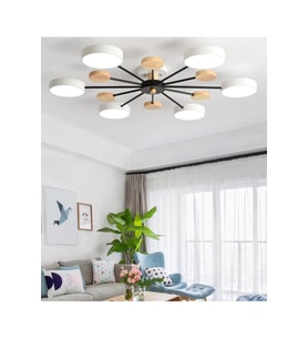 Modern Ahşap Detaylı Led Avize 6'lı