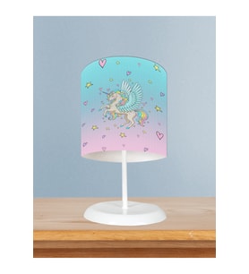 MEKTA HOME BEBEK VE ÇOCUK ODASI Uçan Unicorn Desenli Abajur