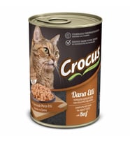 Crocus Dana Etli Kedi Yaş Mama 400gr (Kahverengi)