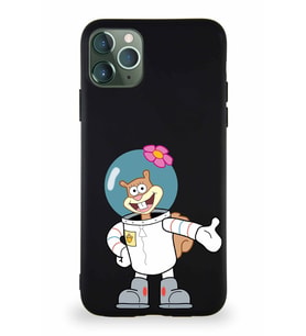 Apple iPhone 11 Pro Max Soft Premier Kapak Sandy Tasarımlı Silikon Kılıf - Siyah (Şeffaf)