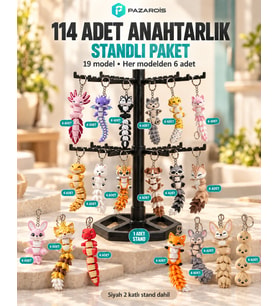 114 Adet Kuyruklu Hayvanlar Toptan Anahtarlık Paketi