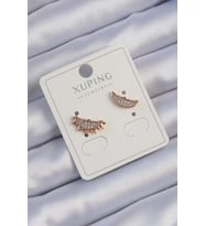 Xuping Rose Renk Zirkon Taşlı Ay ve Güneş Tasarımlı Küpe - TJ-BKP9429
