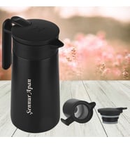 KİŞİYE ÖZEL İSİM BASKILI PASLANMAZ ÇELİK BAS ÇEK MEKANİZMALI TERMOS  850 ML (Siyah)