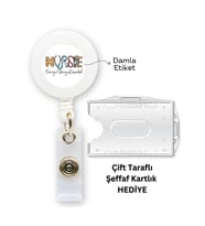 Nurse Hemşire Damla Etiket Yoyo Yaka Kartlığı Yatay Dikey Kart Koruyucu