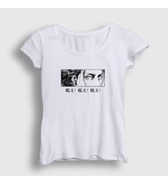 Presmono Kadın Beyaz Eren Yeager Flowers Anime Attack On Titan T-Shirt 314549tt (Beyaz)