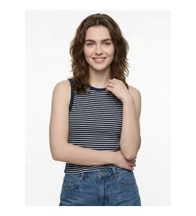 Loft Crop Lacivert Kadın T-Shirt LF2042130