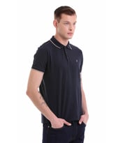 Hatemoğlu Lacivert Regular Fit Düz %100 Pamuklu Polo Yaka Tişört