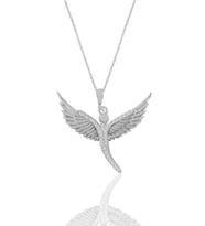 Söğütlü Silver Gümüş rodyumlu zirkon taşlı kanat kolye