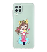 Samsung Galaxy M32 Uyumlu Kapak Vespagirl Tasarımlı Şeffaf Silikon Kılıf