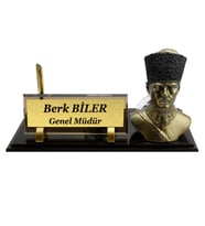 Kişiye Özel Tasarım Kristal İsimlik Ata Masa İsimliği Cam Masalık Atatürk İsimlik