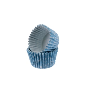 Cupcake Kalıbı Pet Kapsül  Kek Kalıbı48X34 MM (100 Adet)  Kar Desenli Mavi