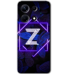 İnfinix Note 30 Pro Kılıf HD Desen Baskılı Kılıf - Dark Neon Yaprak Z Harfi