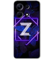 İnfinix Note 30 Pro Kılıf HD Desen Baskılı Kılıf - Dark Neon Yaprak Z Harfi