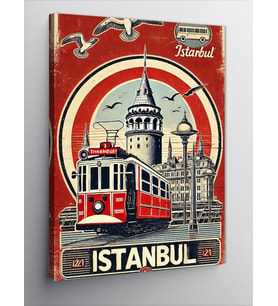 Kanvas Tablo İstanbul Ve Retro Tramvay