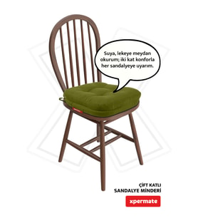 Sandalye Minderi 42x42x8 cm Çift Kat Pofidik Fermuarlı Yeşil