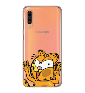 Samsung Galaxy A30S/A50/A50S Uyumlu Garfield Desenli Şeffaf Telefon Kılıfı