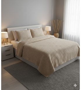 GRANADA FLANEL YATAK ÖRTÜSÜ ÇİFT KİŞİLİK CORDOBA CAPPUCİNO