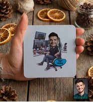 Kişiye Özel Karikatürlü Gamer Arkadaşa Hediye Bardak Altlığı Doğum Günü Hediyesi