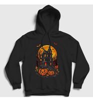 Presmono Unisex Siyah Haunted House Halloween Cadılar Bayramı Kapüşonlu Sweatshirt 500650tt