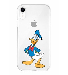 Apple iPhone XR Uyumlu Kapak Donald Duck Tasarımlı Şeffaf Silikon Kılıf