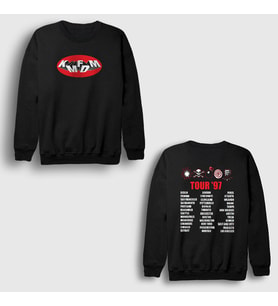 Presmono Unisex Siyah Tour 97 Rock Kmfdm Sırt Baskılı Sweatshirt 540273tt