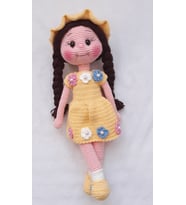 Sarı Şeker Bebek Amigurumi Organik Oyuncak