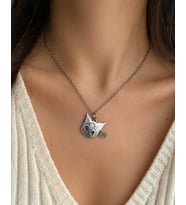 Gotik Şeytan Figürlü Kolye Metal Unisex Hediye Aksesuar