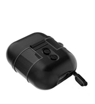Airpods Kılıf IP68 Su Geçirmez Tam Koruma Karbon Fiber Zırh Tasarım (Siyah)