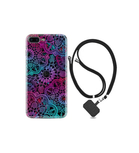 Apple Iphone 6 6s Plus Kılıf Silikon Desen Boyun Askılı Colurful Mandala 1667