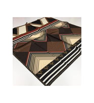 Geometrik Desen Black Seri Twill Eşarp Eşarp Askısı ile Birlikte 90x90 cm Siyah 