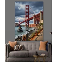 San Francisco Golden Gate Köprüsü Dekoratif Kanvas - Mdf Ahşap Tablo