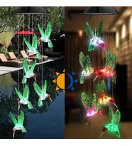 Solar Led Işıklı Kuşlu Bahçe Dekoru 6 Ledli,Renkli Işık
