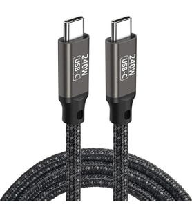 Type-C'den Type-C'ye Yüksek Hızlı Şarj ve Veri Aktarımı USB-C Kablosu (0.5 Metre Type-C 100W 20Gbps) (Siyah)