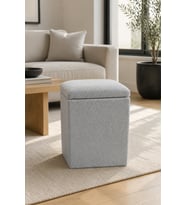 Kare Puf Baby Face Kumaş 43x38x38 cm Açık Gri