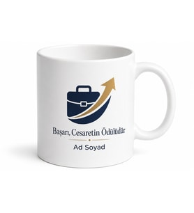 Kişiye Özel Meslek Logosu Baskılı Terfi ve Yeni İş Hediyesi Kupa Bardak
