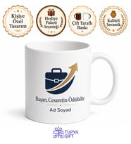 Kişiye Özel Meslek Logosu Baskılı Terfi ve Yeni İş Hediyesi Kupa Bardak