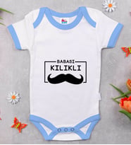 BK Kids Babası Kılıklı Tasarımlı Mavi Bebek Body Zıbın-1