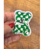 PUNCH DOKUMA YEŞİL BEYAZ AYI ARMA DİKİŞ APLİKE 6X5 CM